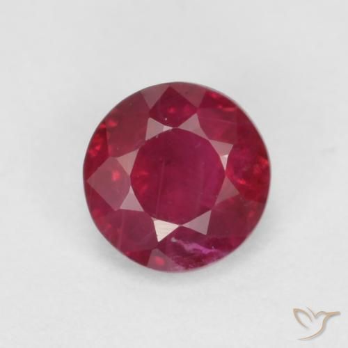 0.41ct Natural Vermelho escuro Rubi, Redondo, SI