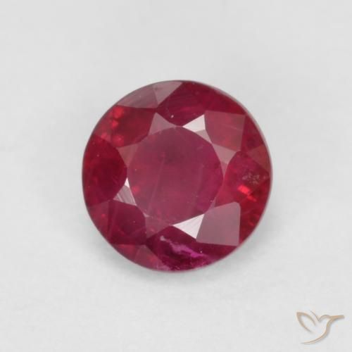 Rubi Vermelho escuro Natural 0.41ct, Redondo, SI