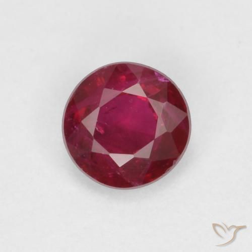 0.34ct Natural Vermelho escuro Rubi, Redondo, SI