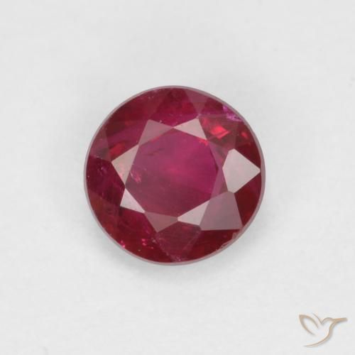 Rubi Vermelho escuro Natural 0.34ct, Redondo, SI