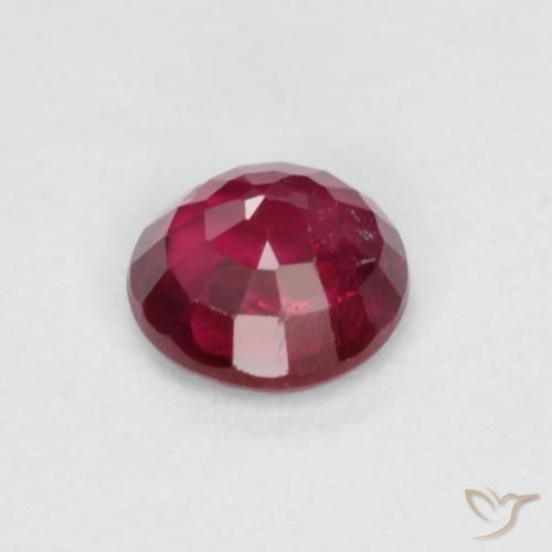 Rubi Vermelho escuro Natural 0.34ct, Redondo, SI