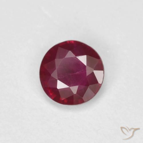 Rubi Vermelho escuro Natural 0.29ct, Redondo, SI