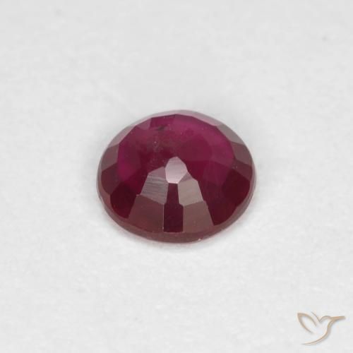 Rubi Vermelho escuro Natural 0.29ct, Redondo, SI