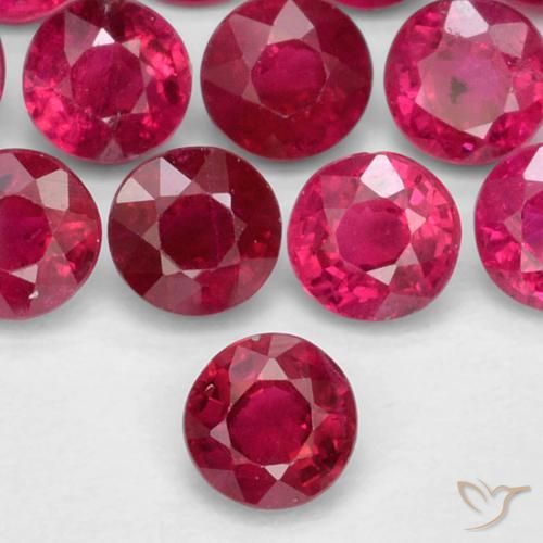 0.26ct Natural vermelho médio Rubi, Redondo, VS-SI