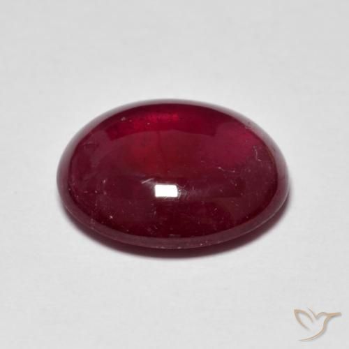 Rubi Vinho vermelho Natural 7.91ct, oval, Translúcido