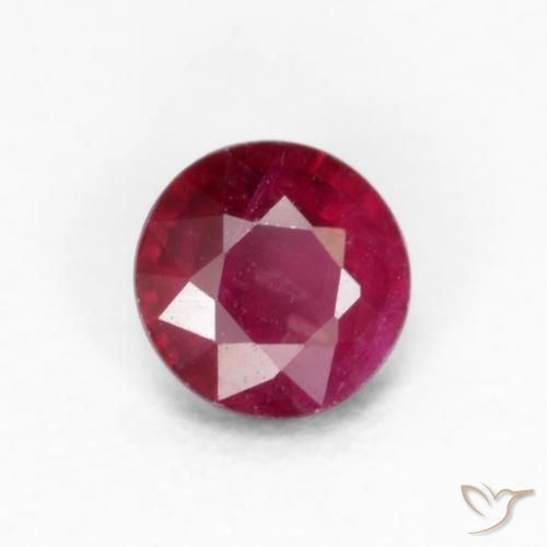0.25ct Natural Vinho Tinto Profundo Rubi, Redondo, VS