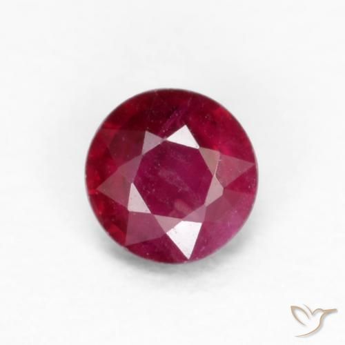Rubi Vinho Tinto Profundo Natural 0.25ct, Redondo, VS
