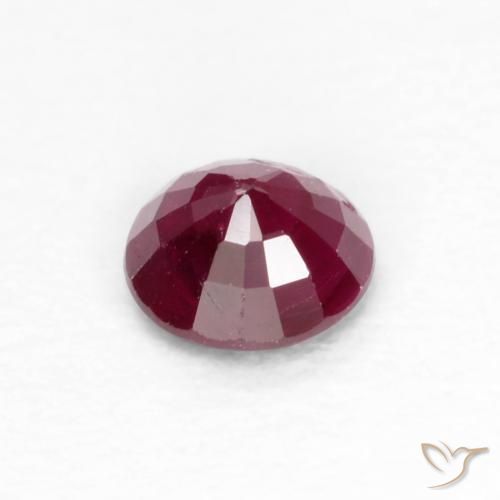 Rubi Vinho Tinto Profundo Natural 0.25ct, Redondo, VS