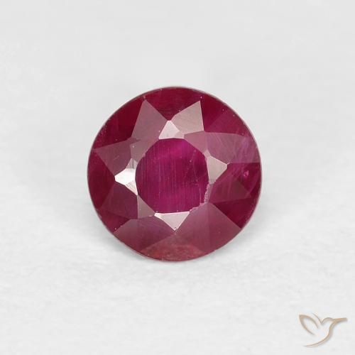 0.22ct Natural Vinho Tinto Profundo Rubi, Redondo, VS