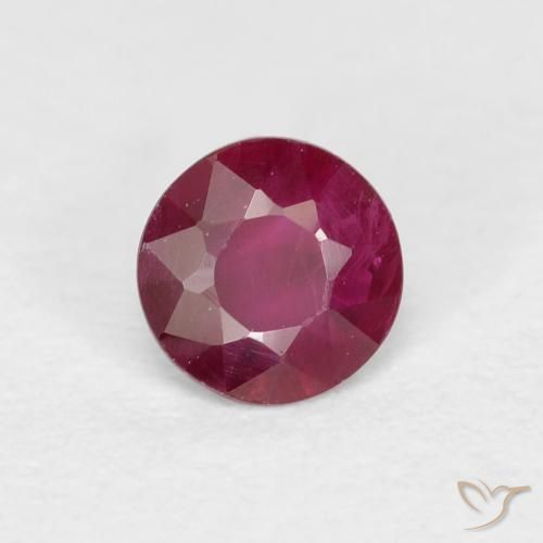 Rubi Vinho Tinto Profundo Natural 0.22ct, Redondo, VS