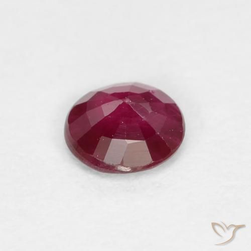 Rubi Vinho Tinto Profundo Natural 0.22ct, Redondo, VS