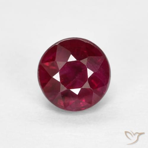 0.41ct Natural Vermelho escuro Rubi, Redondo, VS-SI
