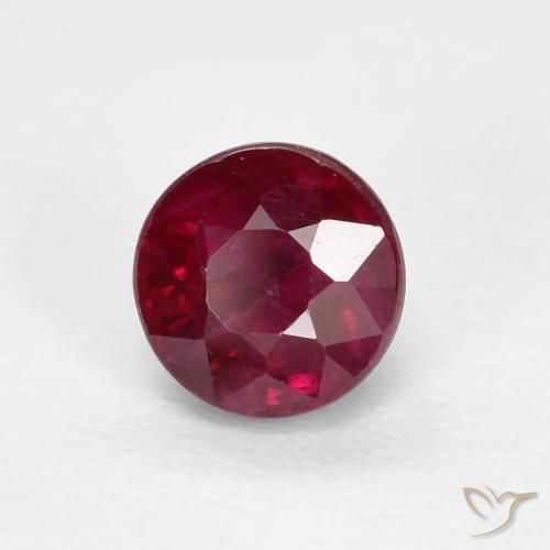 Rubi Vermelho escuro Natural 0.41ct, Redondo, VS-SI
