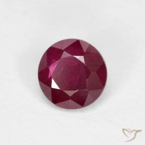 Rubi Vermelho escuro Natural 0.29ct, Redondo, VS-SI
