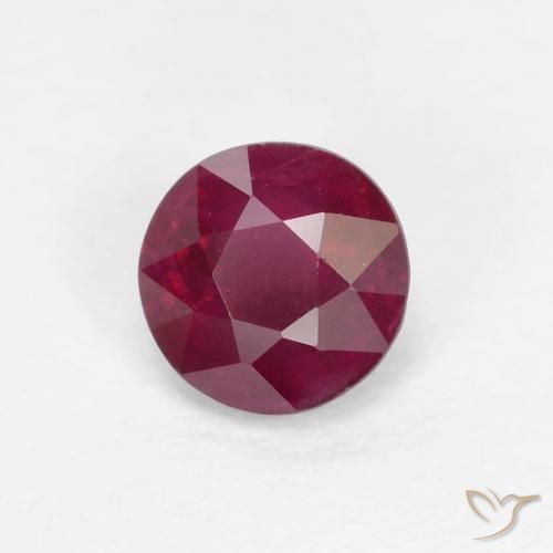 Rubi Vermelho escuro Natural 0.33ct, Redondo, VS-SI