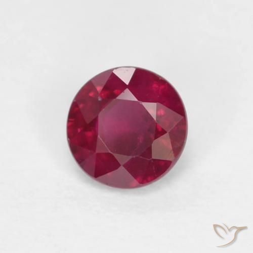 Rubi Vermelho escuro Natural 0.31ct, Redondo, VS-SI