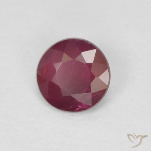 0.25ct Natural Vermelho escuro Rubi, Redondo, VS
