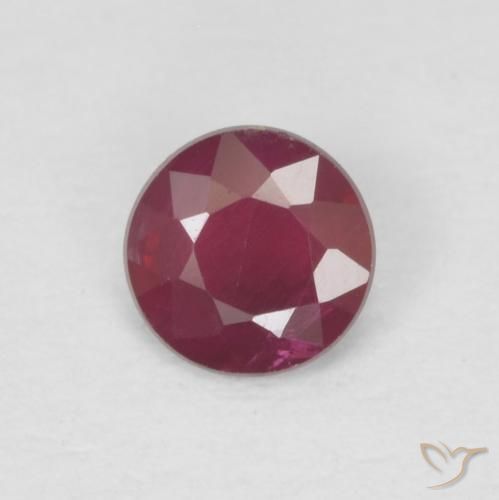 Rubi Vermelho escuro Natural 0.25ct, Redondo, VS
