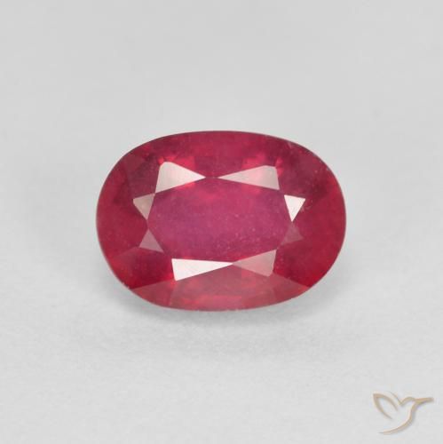 1.35ct Natural Luz vermelha Rubi, oval, VS