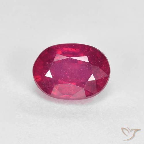 1.36ct Natural Vermelho médio-escuro Rubi, oval, VS
