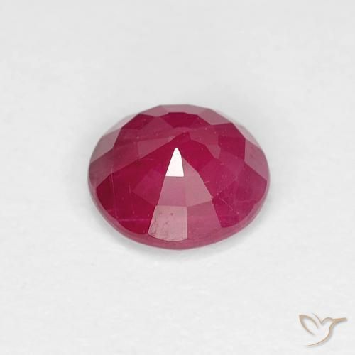 Rubi Vermelho rosado Natural 0.76ct, Redondo, VS-SI