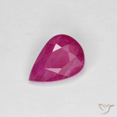 0.86ct Natural vermelho médio Rubi, Formato de pêra, VS