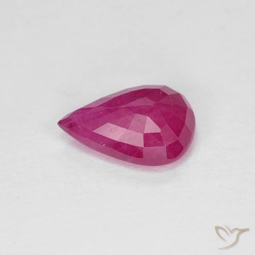 Rubi vermelho médio Natural 0.86ct, Formato de pêra, VS