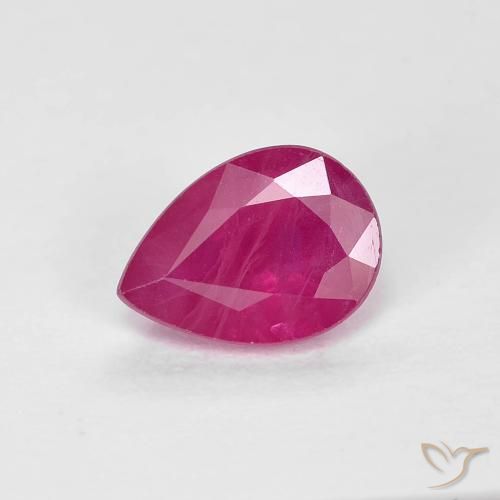 0.94ct Natural Vermelho rosado Rubi, Formato de pêra, VS