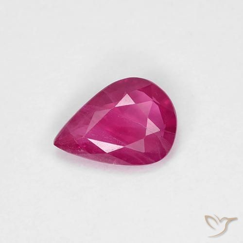 0.73ct Natural rosa avermelhado Rubi, Formato de pêra, VS
