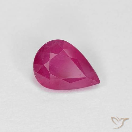 0.96ct Natural rosa avermelhado Rubi, Formato de pêra, VS