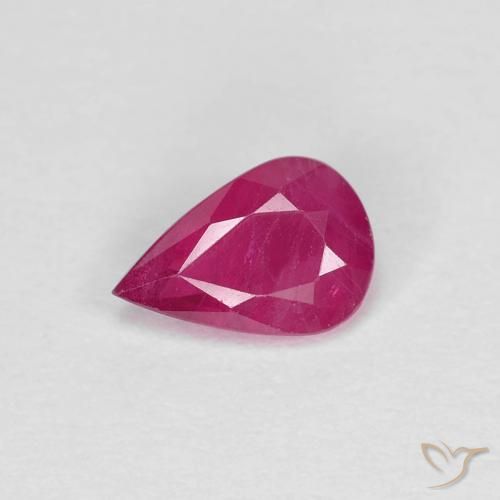 0.70ct Natural rosa avermelhado Rubi, Formato de pêra, VS