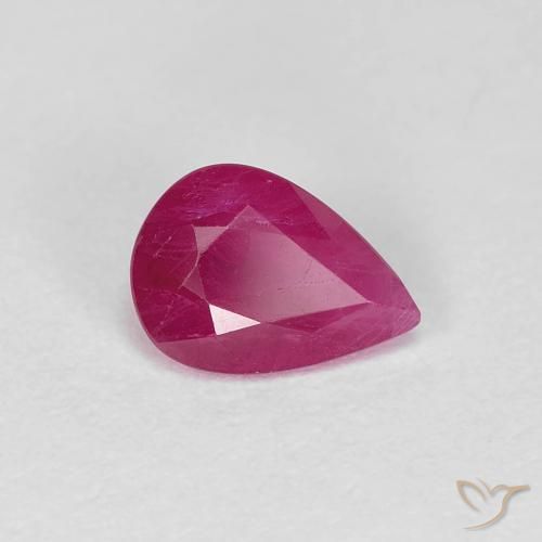 Rubi vermelho médio Natural 0.95ct, Formato de pêra, VS