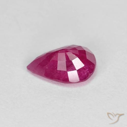 Rubi vermelho médio Natural 0.95ct, Formato de pêra, VS