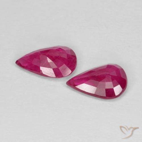 Pedras preciosas de Rubi Vermelho rosado natural de 1.22 ct, Formato de pêra, VS