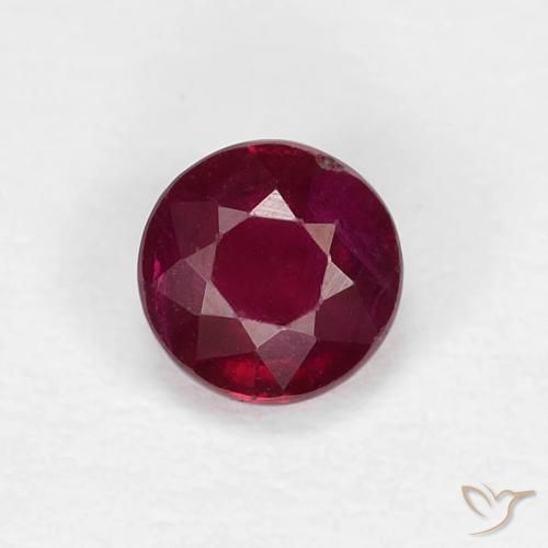 0.44ct Natural Vinho vermelho Rubi, Redondo, VS