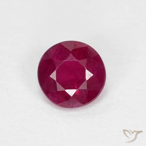 0.31ct Natural Vinho Tinto Profundo Rubi, Redondo, SI