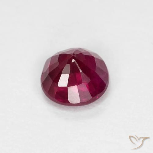 Rubi Vinho Tinto Profundo Natural 0.33ct, Redondo, SI