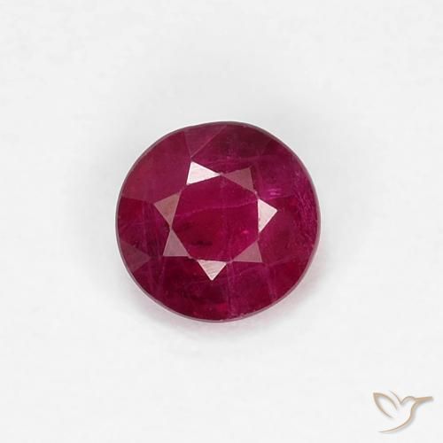 0.30ct Natural Vermelho escuro Rubi, Redondo, VS-SI, Photo A