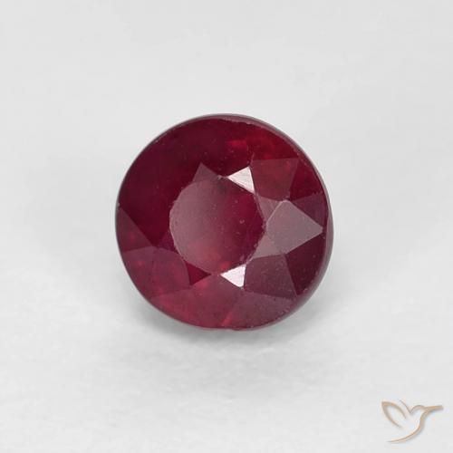 Rubi Vinho vermelho Natural 0.49ct, Redondo, VS-SI