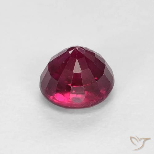 Rubi Vinho vermelho Natural 0.49ct, Redondo, VS-SI