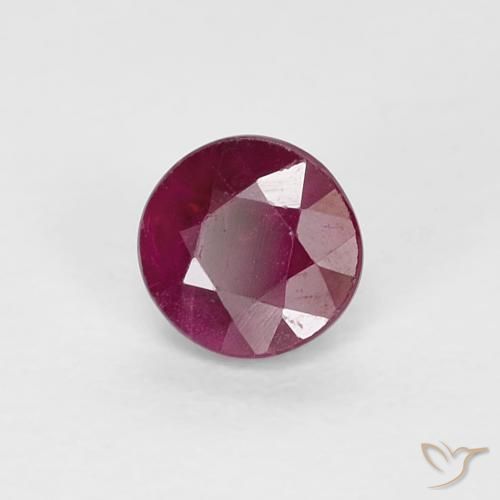 Rubi Vermelho escuro Natural 0.32ct, Redondo, VS-SI