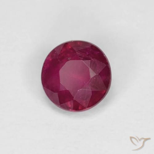 Rubi Vermelho escuro Natural 0.35ct, Redondo, VS-SI