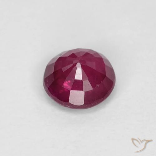 Rubi Vermelho escuro Natural 0.35ct, Redondo, VS-SI