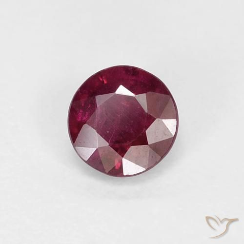 Rubi Vermelho escuro Natural 0.30ct, Redondo, VS-SI