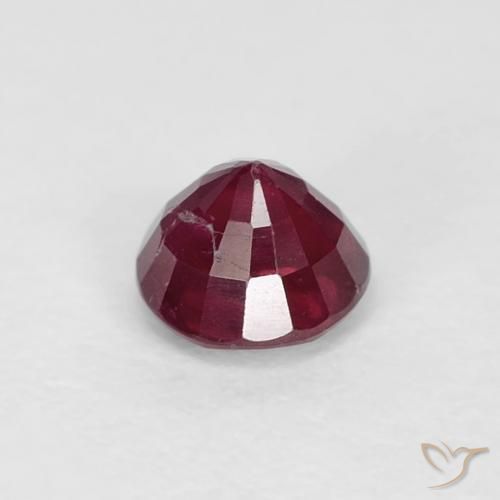 Rubi Vinho vermelho Natural 0.40ct, Redondo, VS-SI