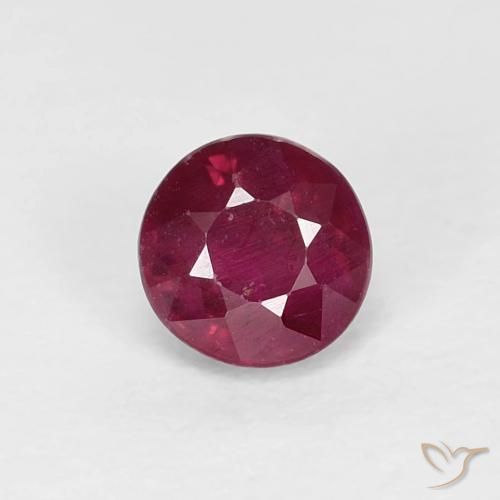 0.40ct Natural Vermelho escuro Rubi, Redondo, VS-SI
