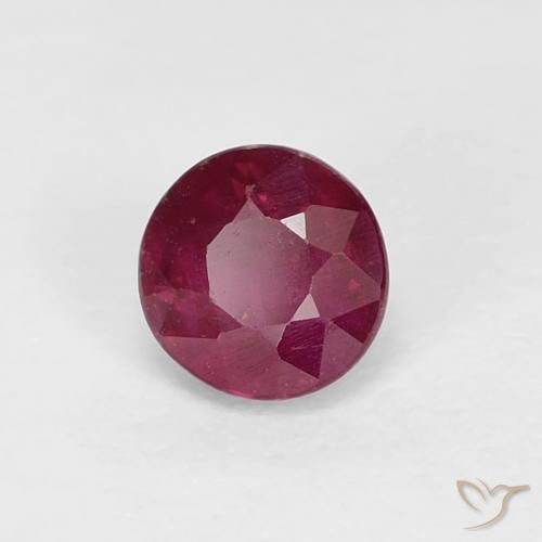 Rubi Vermelho escuro Natural 0.40ct, Redondo, VS-SI