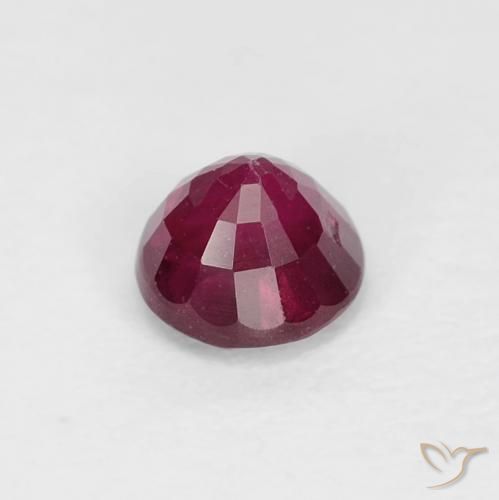 Rubi Vermelho escuro Natural 0.40ct, Redondo, VS-SI