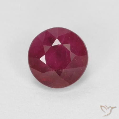 0.43ct Natural Vermelho escuro Rubi, Redondo, SI