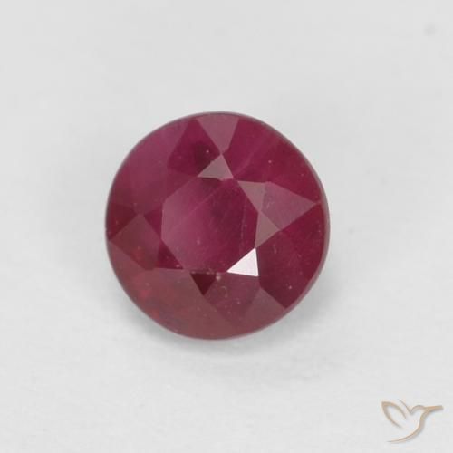 Rubi Vermelho escuro Natural 0.43ct, Redondo, SI